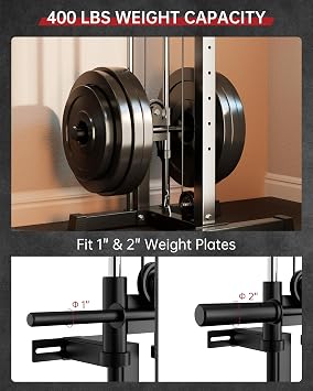 Wall Mount Cable Machine with 19-Position Dual Pulley System, LAT Pulldown & Cable Crossover Machine, Heavy Duty Functional Trainer Workout Equipment for Home Gym