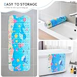 Mats de bain pour Tub Kids, Baby Toddler - Grand tapis de douche antidérapant pour salle de bain cartoon non-dérapante 40x16 Lavable en machine de pouce XL Tapis de salle de bain de grande taille (Whale)