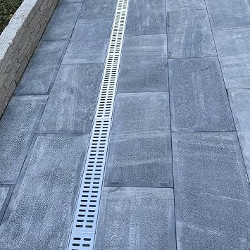 Drain Grate Patio Narrow Channel Drains Outdoor, Linear Trench Drain System for Yard, Catch B for Drainage with Stainless Steel Grate, Easy to Clean60x10x623 5/8 x 4 x 2 3/8"