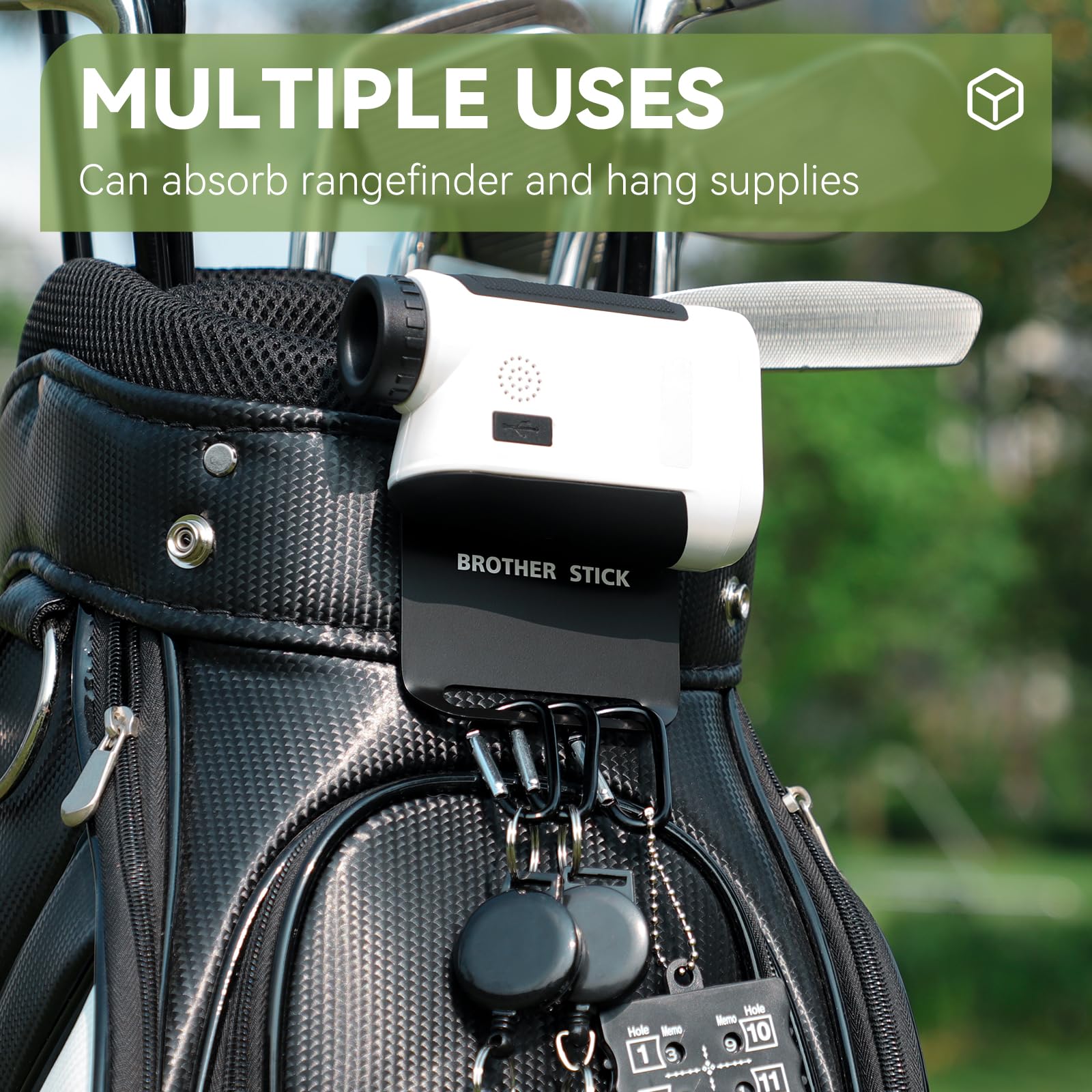 Accesorios para bolsas de golf para hombres, accesorios para bolsas de palos de golf, almohadillas de aterrizaje de metal para telémetro de golf, toalla de golf magnética, frasco de golf