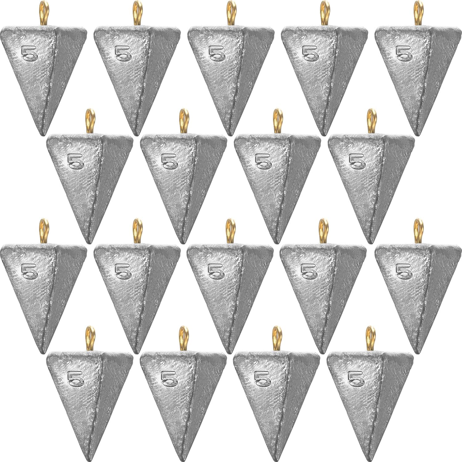 Shimeyao 18 Pieces Pyramid Sinkers Fishing Weights Triangle Fishing Sinkers Rig Pyramid Sinker for Ocean Saltwater Surf Bass Casting Gear Tackle
