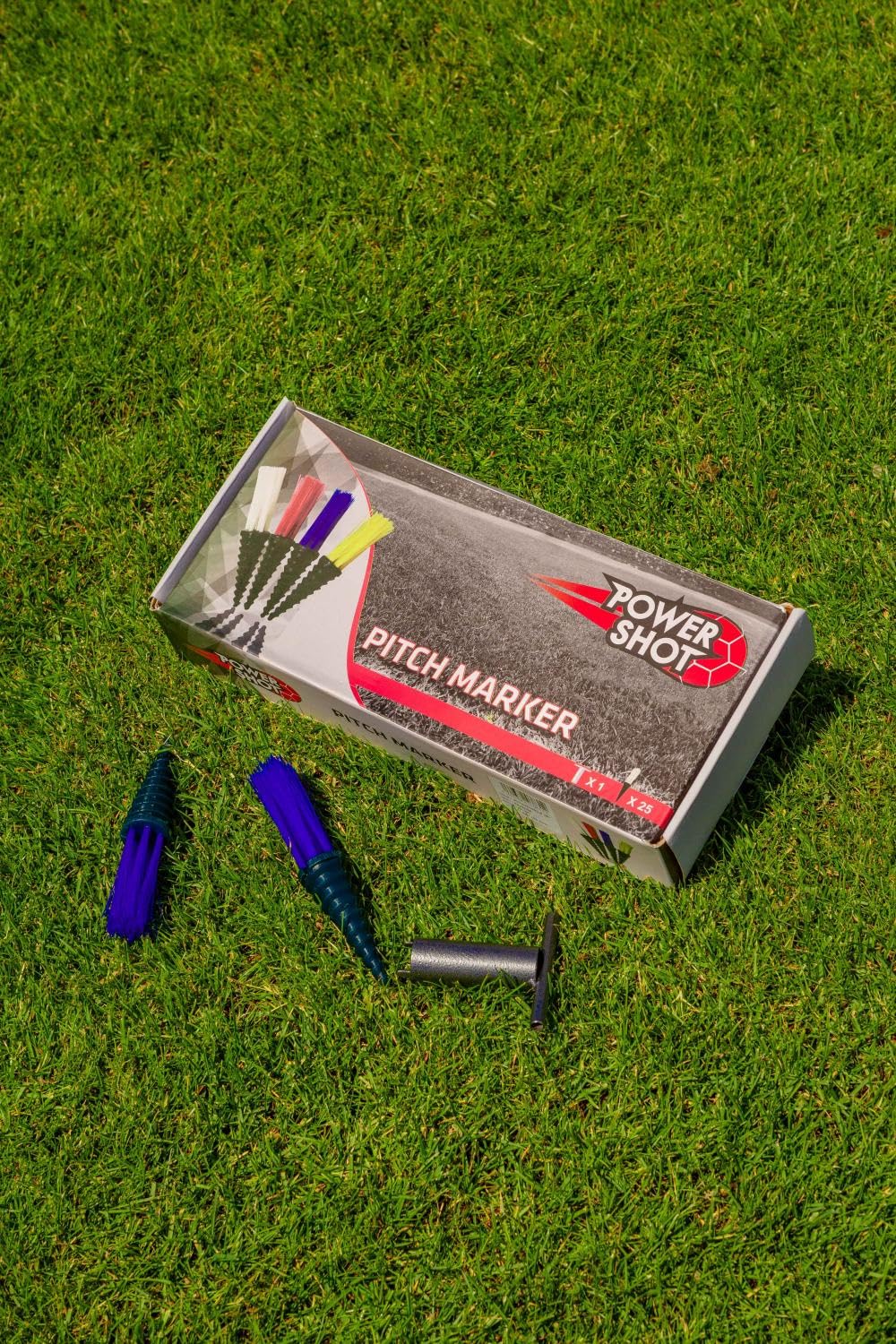 POWERMARKERS - Lot de 25 - Aide au marquage du Terrain - Outil de vissage Inclus - Couleurs au Choix - Marquage Football