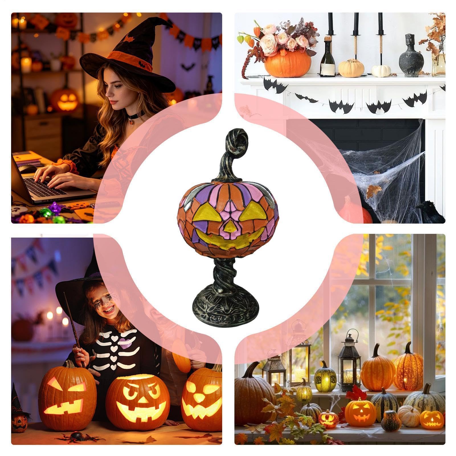 Dynia Lampa Stołowa Przyłóżkowa Dekoracyjna Lampa Biurkowa LED Halloweenowa
