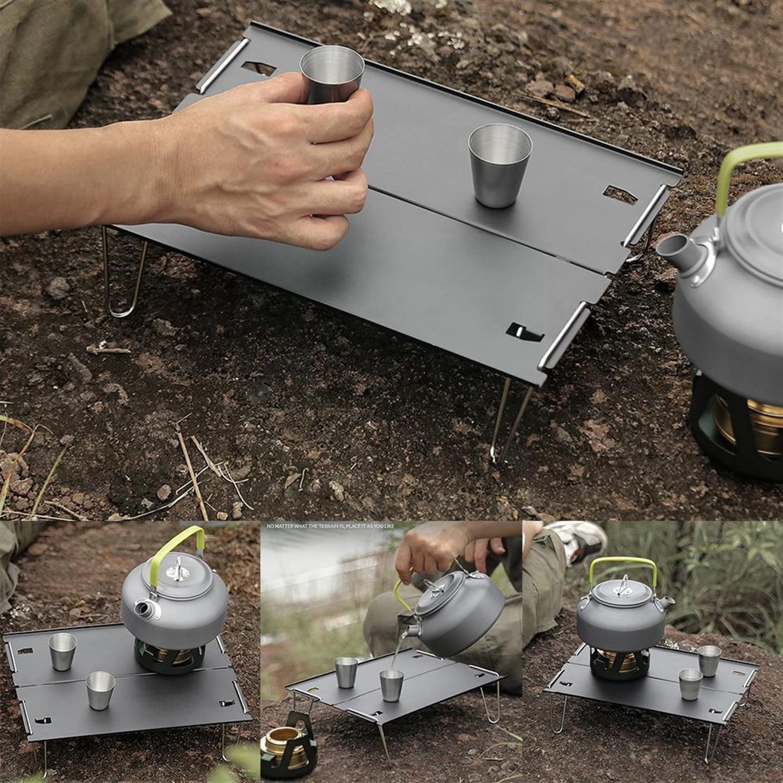 Portatile Pieghevole Tavolo Da Campeggio In Acciaio Mini nic Scrivania per Escursioni Outdoor BBQ & Grill Accessori Cact Tavolo da Viaggio per Turisti & nics