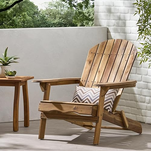 Miniatura 3 de Silla Adirondack plegable de madera de acacia rústica (teñida naturalmente)