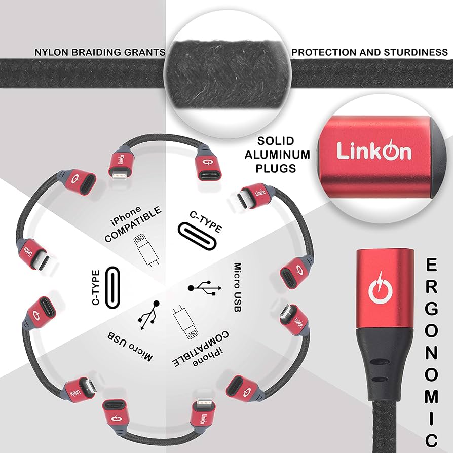 Amazon | 6 in 1 マルチ交換用USBアダプタ LinkOn （4インチ