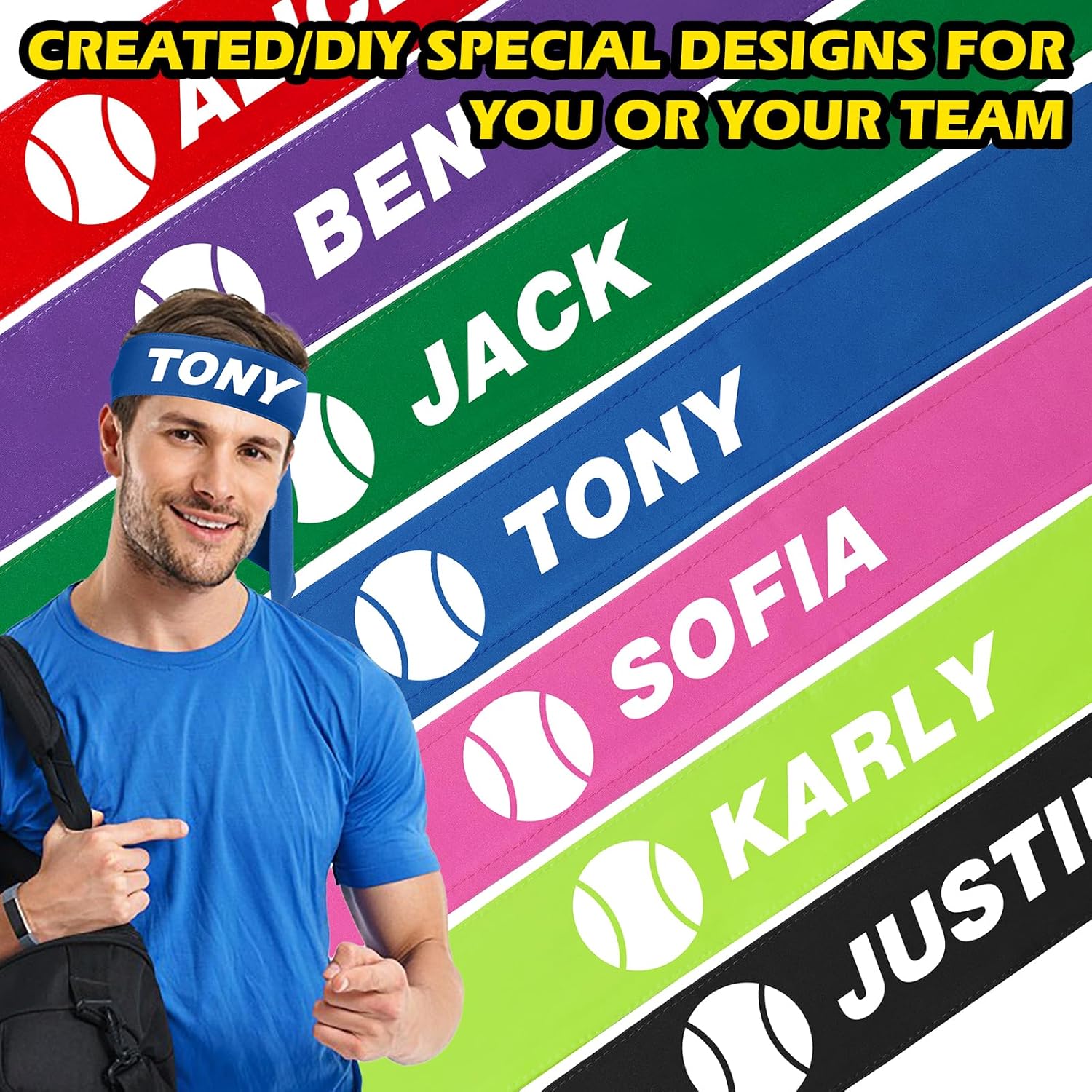 ONUPGO Head Ties Headband for Men Women, Adjustable Sports Sweatband Ninja Headband Karate Tie Back, Sweat Wicking Workout Head Band for Sports, Running, Tennis, Yoga, Soccer - Image 6