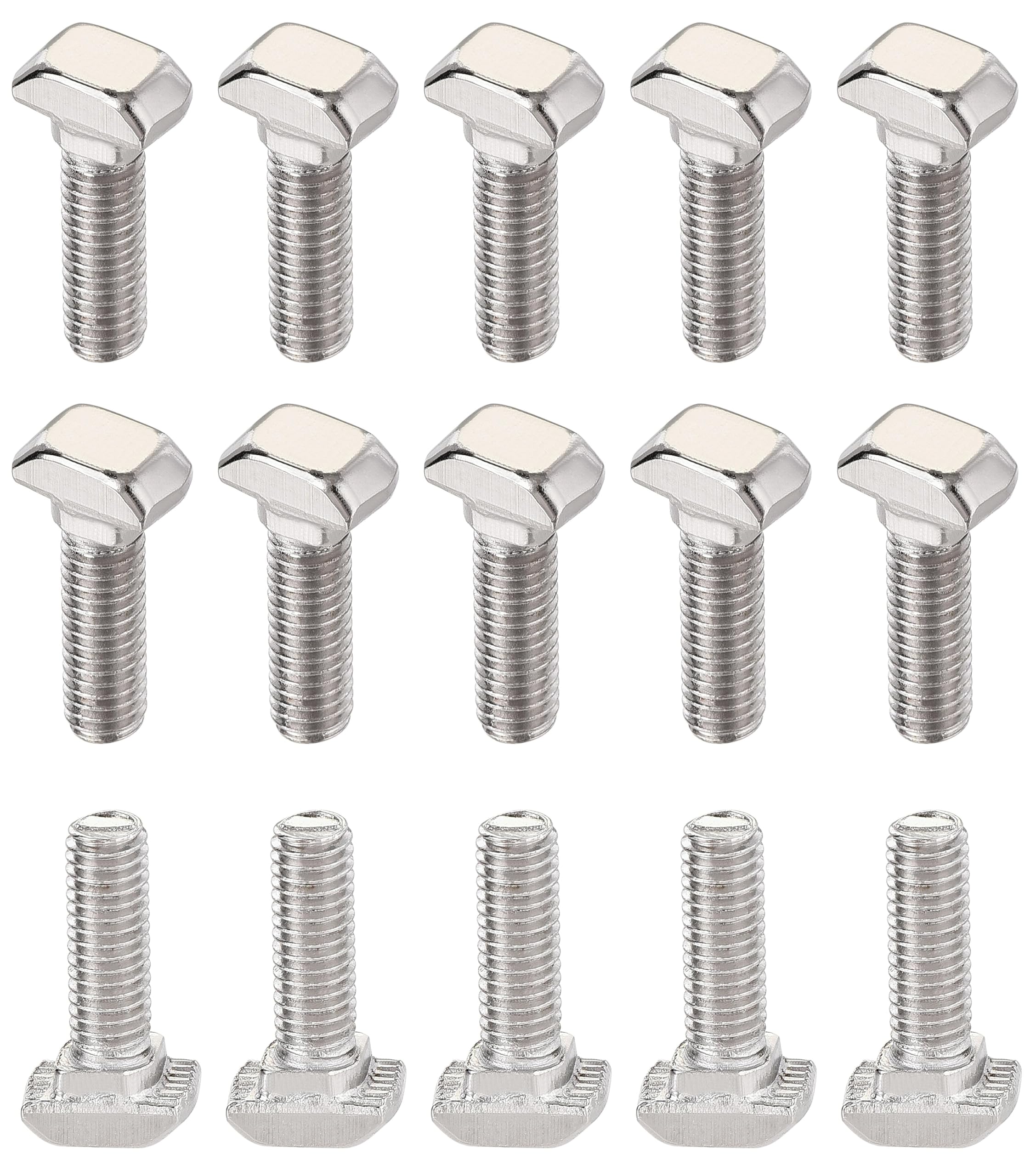 M5 x 16mm T-Slot Drop-in Stud Sliding Bolts, Carbon Steel Hammer Head Bolt T Screw, T-Bolt T Shape Stud Sliding Screw for 20 Series Aluminum Profile, 25PCS — image 1