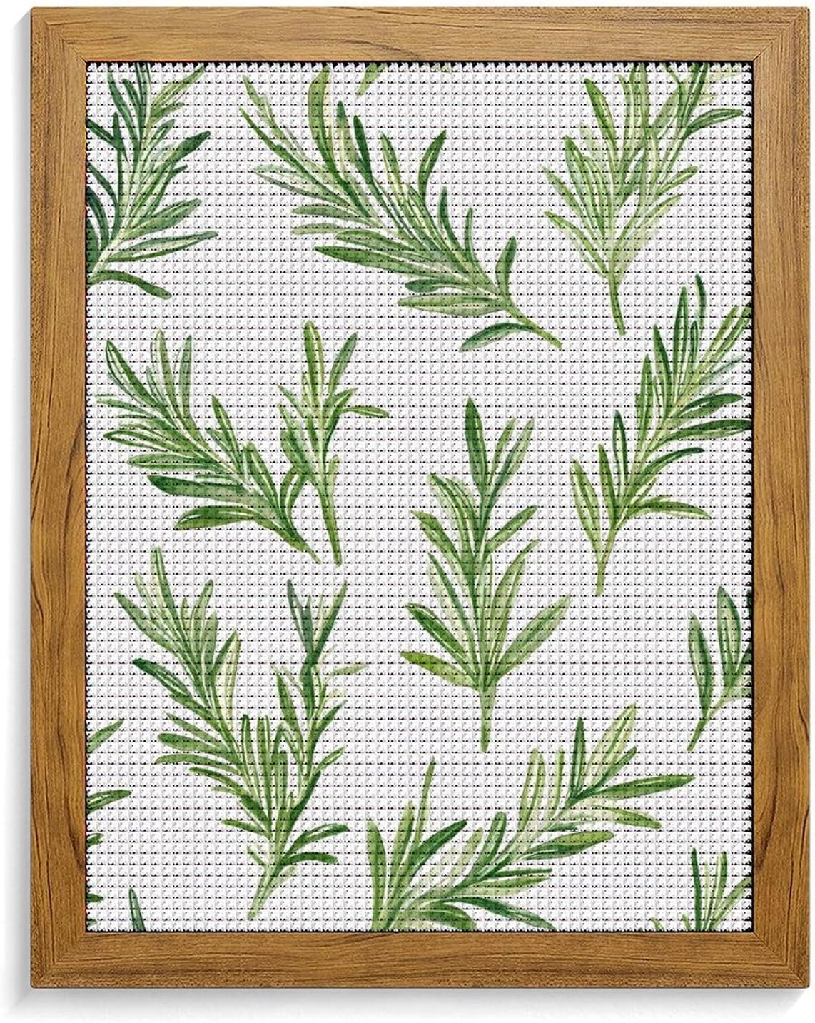 Rosemary Herb Pattern Diamond 5D Painting Kits with Frame DIY Full Round Drill Gem Art Crafts for Home Wall Decor 16 X 20in Yellow Wood 40 * 50cm