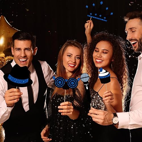 Miniatura 6 de 24 piezas de accesorios para cabina de fotos para cumpleaños, bodas, graduación, Año Nuevo, suministros de fiesta, mezcla de sombreros, lápiz
