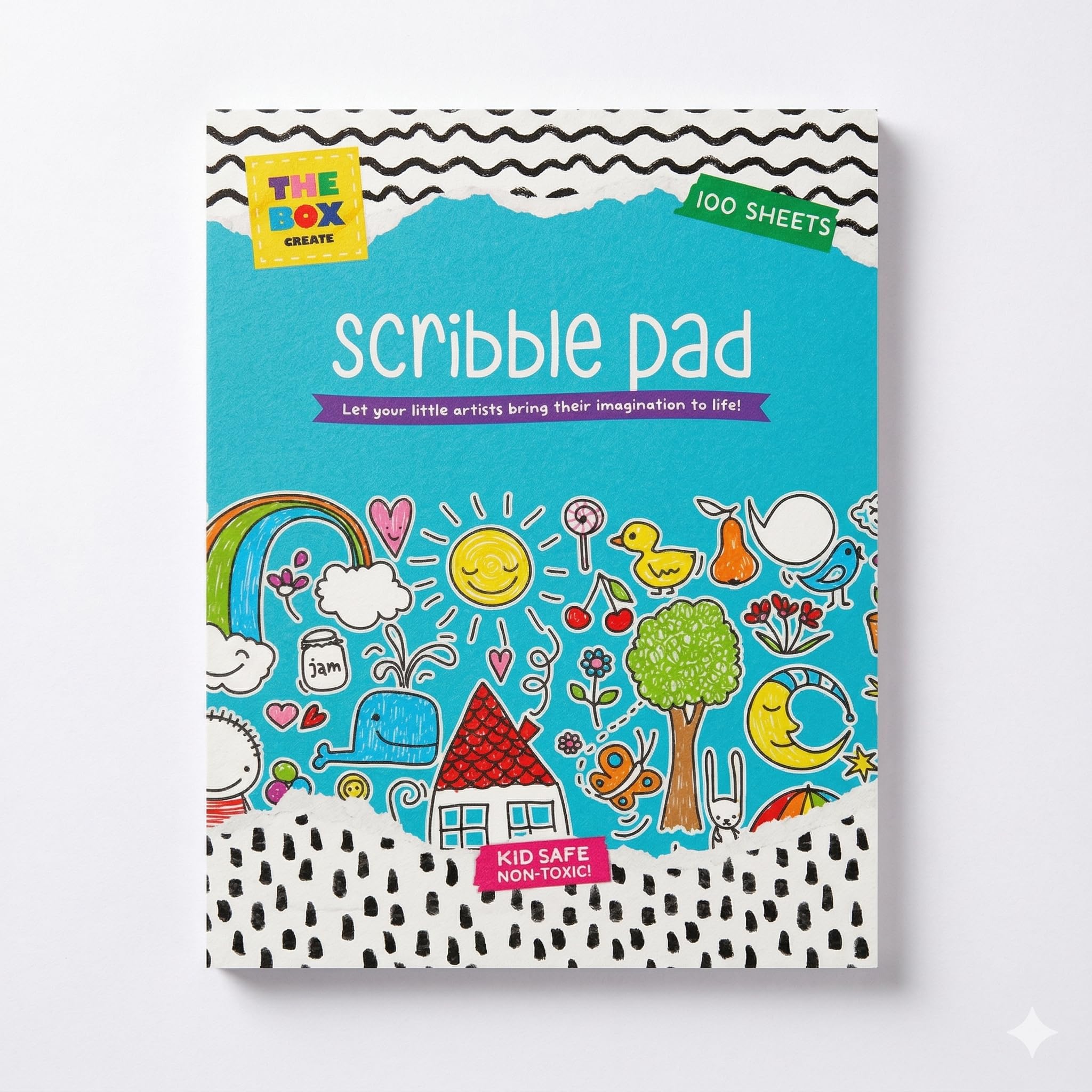 Scribble Pad, 100 Sheets - 70gsm Blank Paper, Perfect for Drawing, Doodling & Paper Crafts