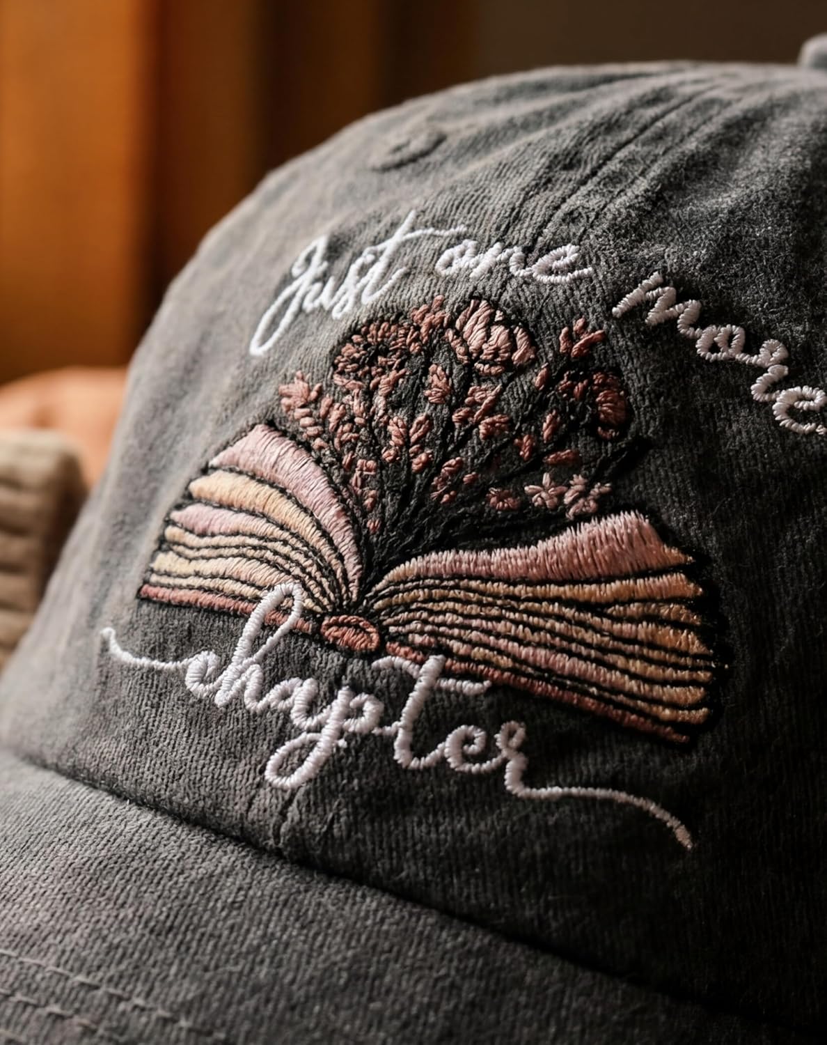 InnoBeta Book Lover Gifts Cap for Women - Adjustable Vintage Cotton Embroidered Hat - Reading Gifts for Book Worm - Image 4