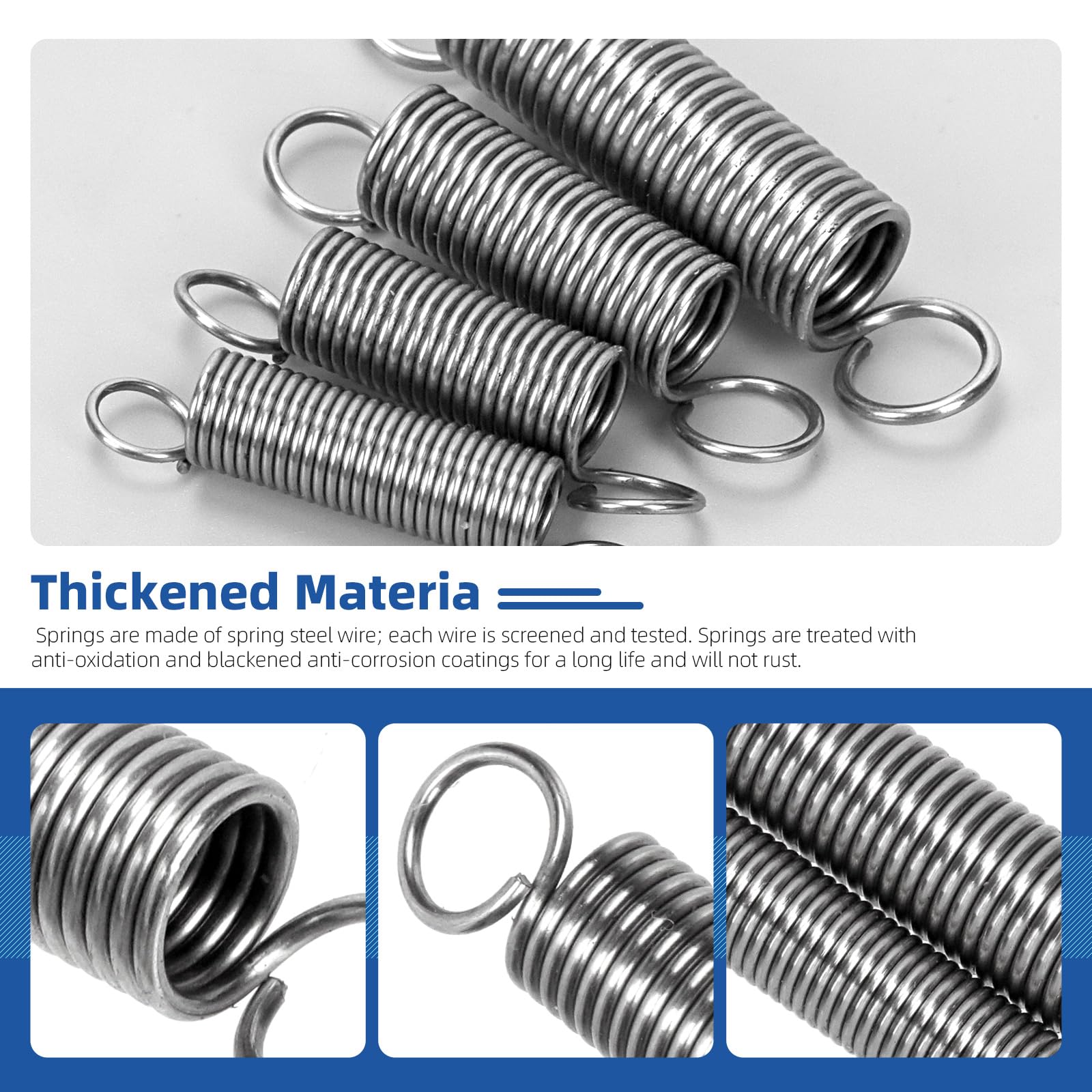 Glarks 96pcs Stainless Steel Extension Springs with Double Hook Sets 15 Sizes Small Spring Tension Spring Wire Assortment for Machinery Construction Industrial — Amazon image 4