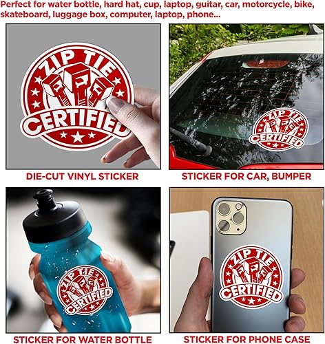 Miniatura 2 de Pegatinas certificadas con brida de cremallera para técnico, electricista, mecánico, sombrero duro