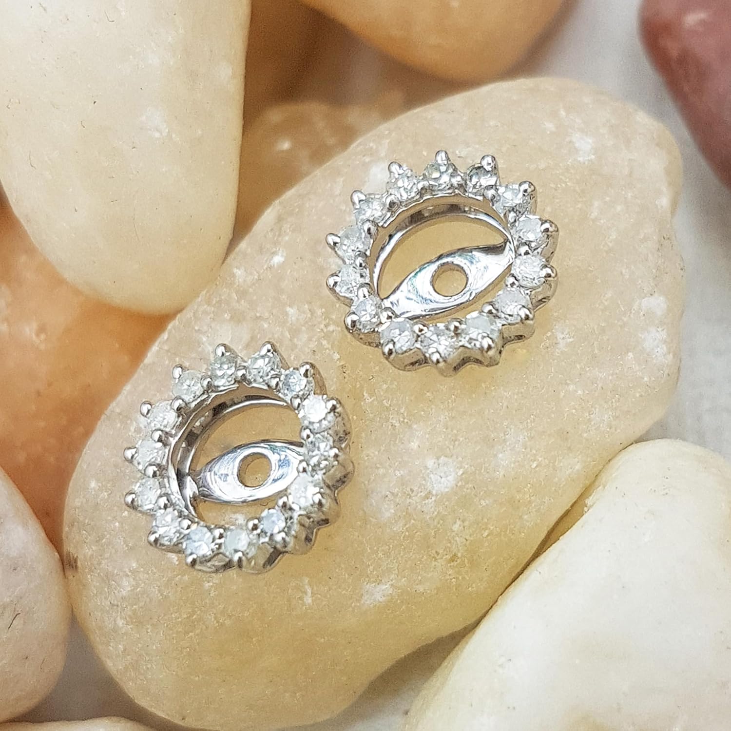 Dazzlingrock Collection 0.30 Carat (ctw) Round Lab Grown White Diamond Removable Jackets Stud Earrings for Her in 925 Sterling Silver - Image 4