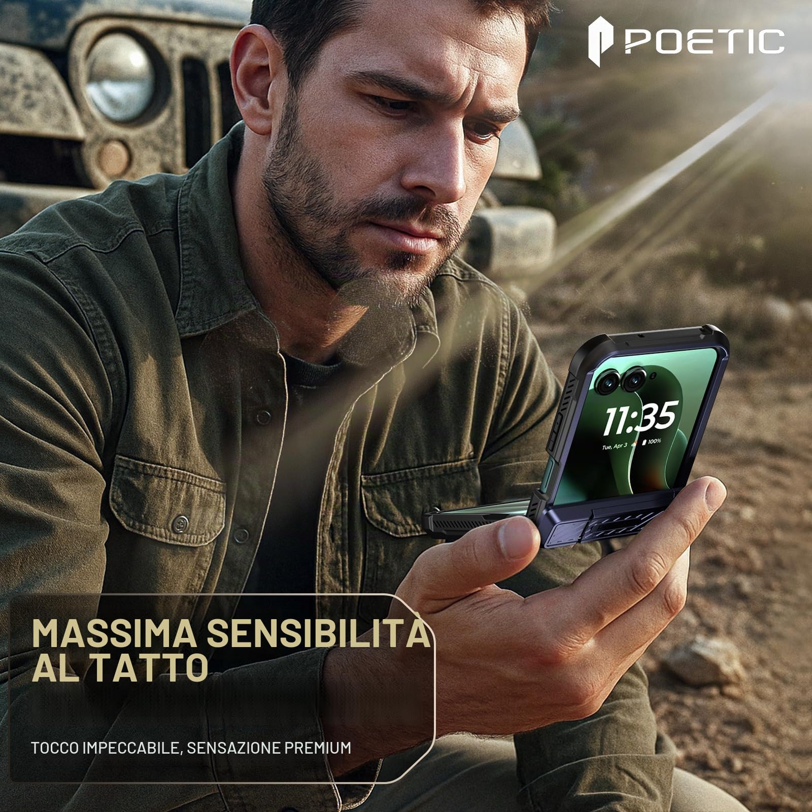 Poetic Spartan - Custodia per Motorola Moto Razr Ultra 2025, [Supporto][Protezione Cerniera][Testato Caduta 20FT Grado Militare], Custodia Protettiva Robusta Antiurto Corpo Intero con Supporto, Blu