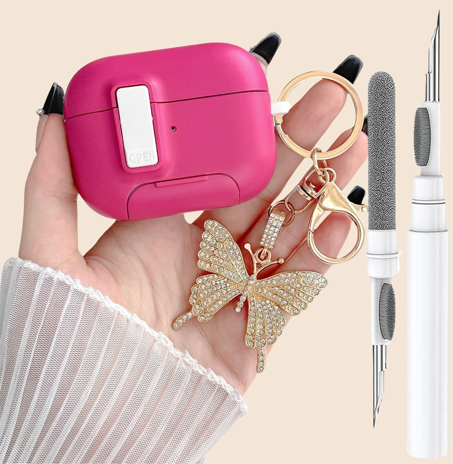 Amazon.com: Cute Rose Pink Airpods Pro 2/1 Gen Case with