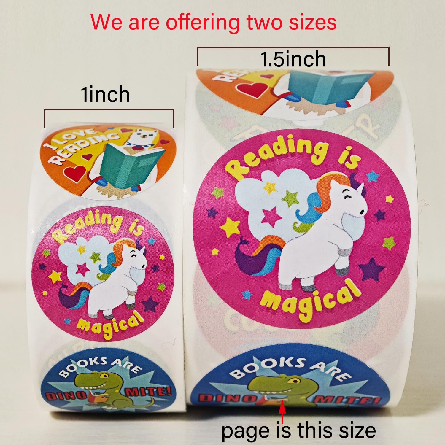 Lese-Belohnungsaufkleber für Lehrer, 3,8 cm, rund, 500 Leseaufkleber für Kinder in 8 Designs, Buchaufkleber, motivierende Anreizaufkleber für Studenten, Lehrerbedarf für Klassenzimmer