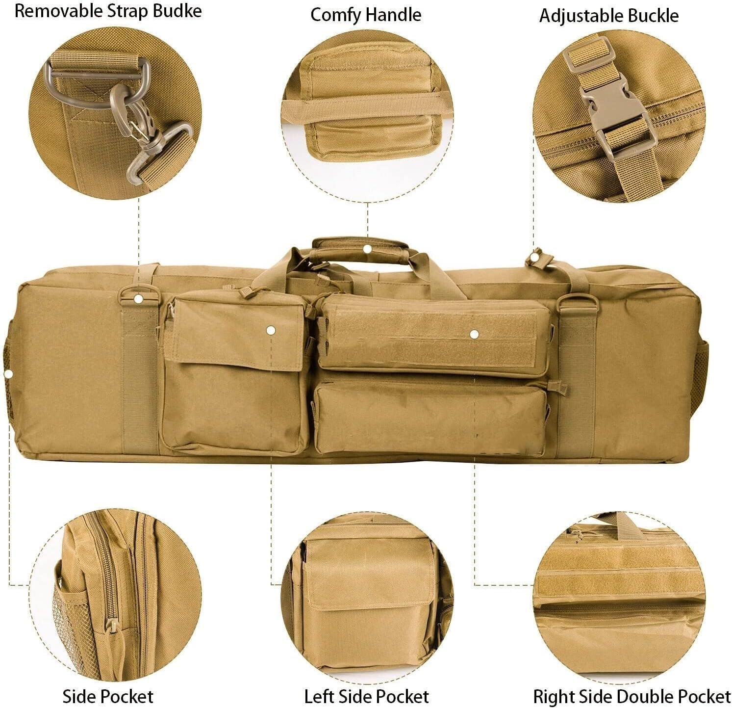 Funda Escopeta Estuche para Escopeta Airsoft Bolsa Táctica para Rifle Funda para Escopeta para Pistola Y Escopeta De Airsoft con Correa para El Hombro Nailon Impermeable