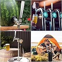Vista 4 de Manijas de grifo de cerveza, 2 piezas de acero inoxidable 304 comercial de barril de cerveza de barril de cerveza mango de grifo de cerveza
