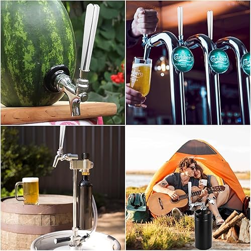 Miniatura 5 de Dbgogo Manijas de grifo de cerveza, 2 piezas de acero inoxidable 304 comercial de barril de cerveza de barril de cerveza mango de grifo de cerveza