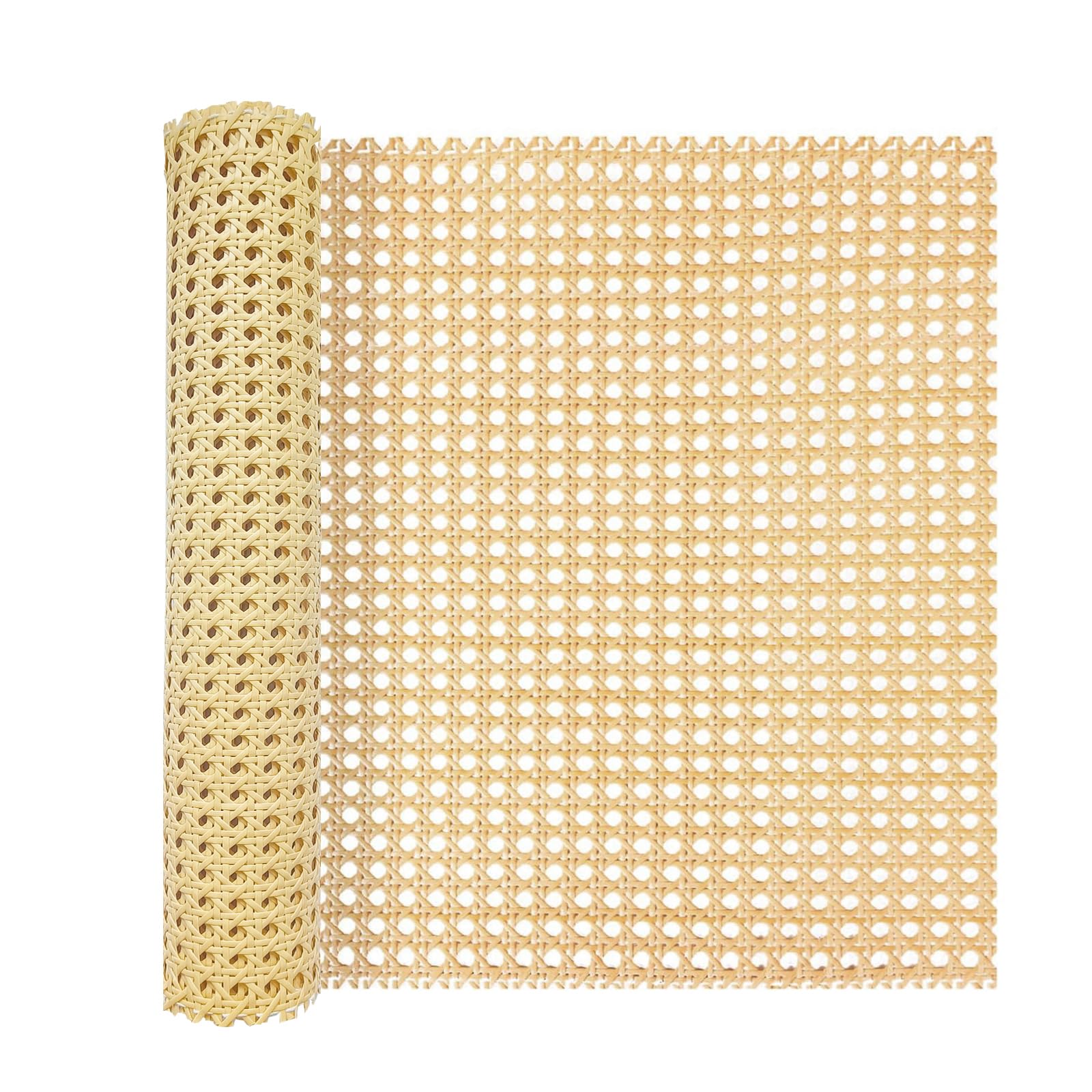 Allinkit Rattan 16Inch X 6.6Ft Cane Webbing, Webbing Roll For Caning Projects, Pe Plastic Materials Craft,Woven Open Mesh Cane For Furniture, Chair, Cabinet, Ceiling, Bed