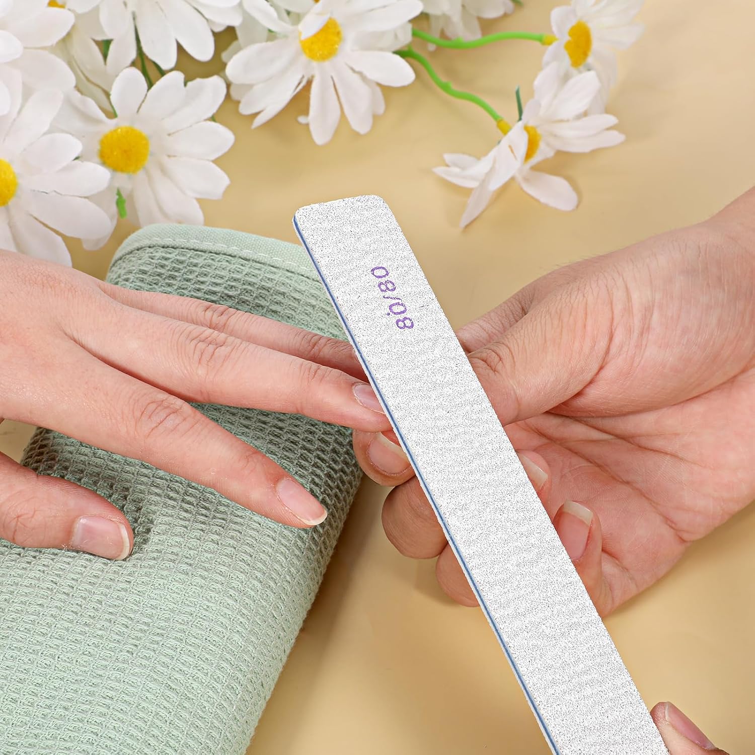 60 PCS 80/80 Grit Nail Files, Professional Double Sided Acrylic Nails Emery Boards for Acrylic Nails, Fake Nails, Manicure Tools