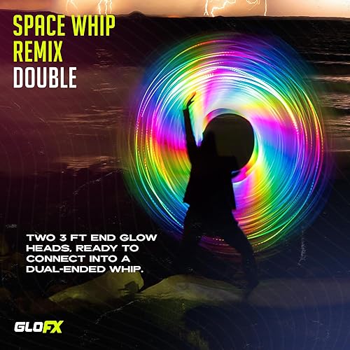Miniatura 2 de Double Space Whip Remix - Látigo de fibra óptica LED programable Giratorio de 360 - Juguete rave con luz súper brillante  EDM Pixel Flow Lace Dance