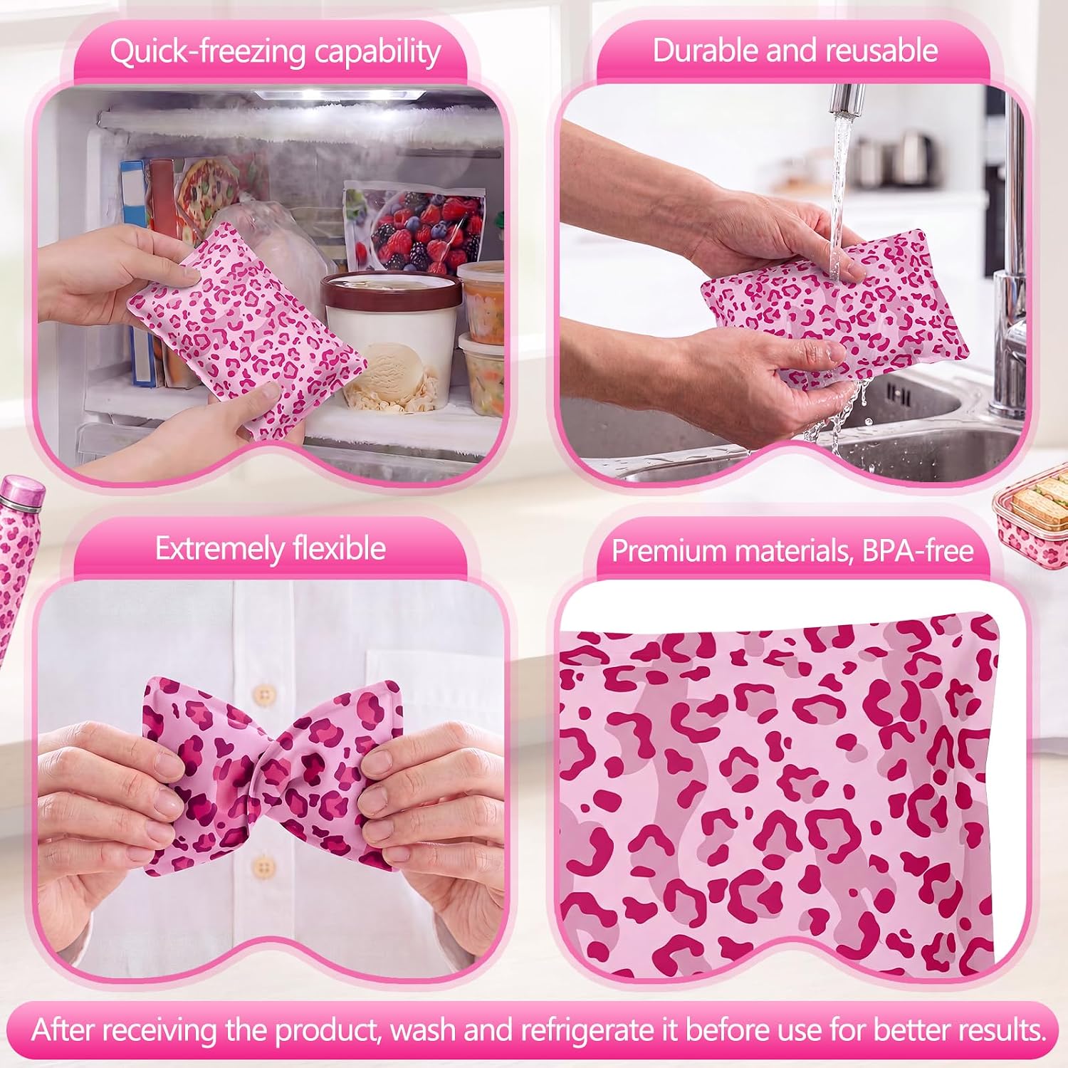 VIHOSE 2 Pcs Ice Packs for Lunch Box Bag image 4