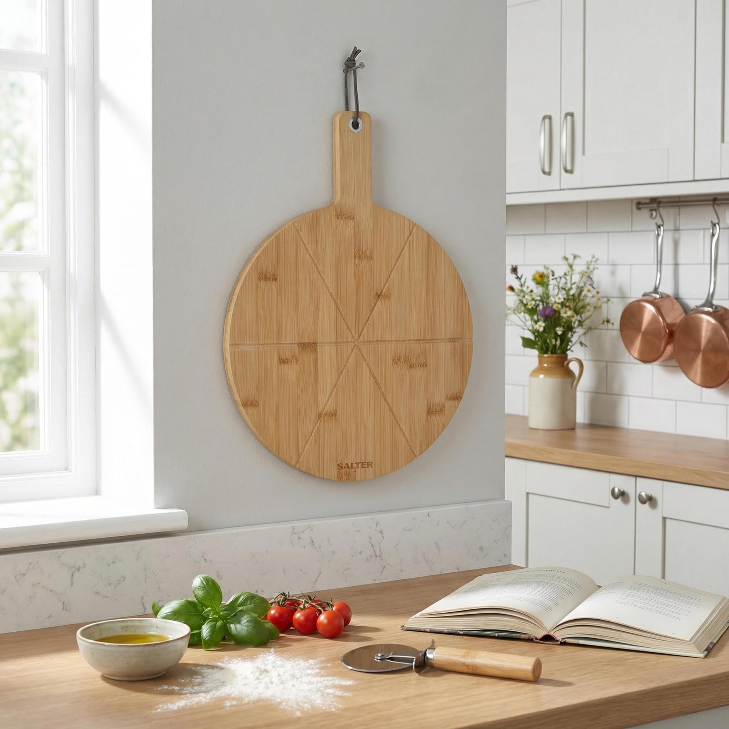 Salter Set tabla de pizza de bambú, redonda 30 cm, FSC®-Certified