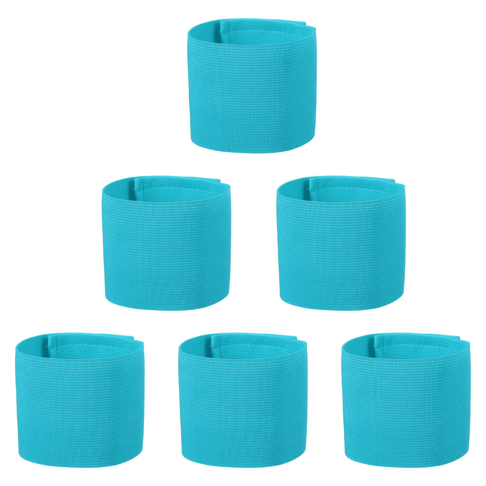 YELARXI Captain Armbands, Adjustable Leader Arm Bands for Soccer Elastic Team Sport Arm Band 6Pcs & Sky Blue-Fitting for Youth Adult Football/Volleyball/Rugby