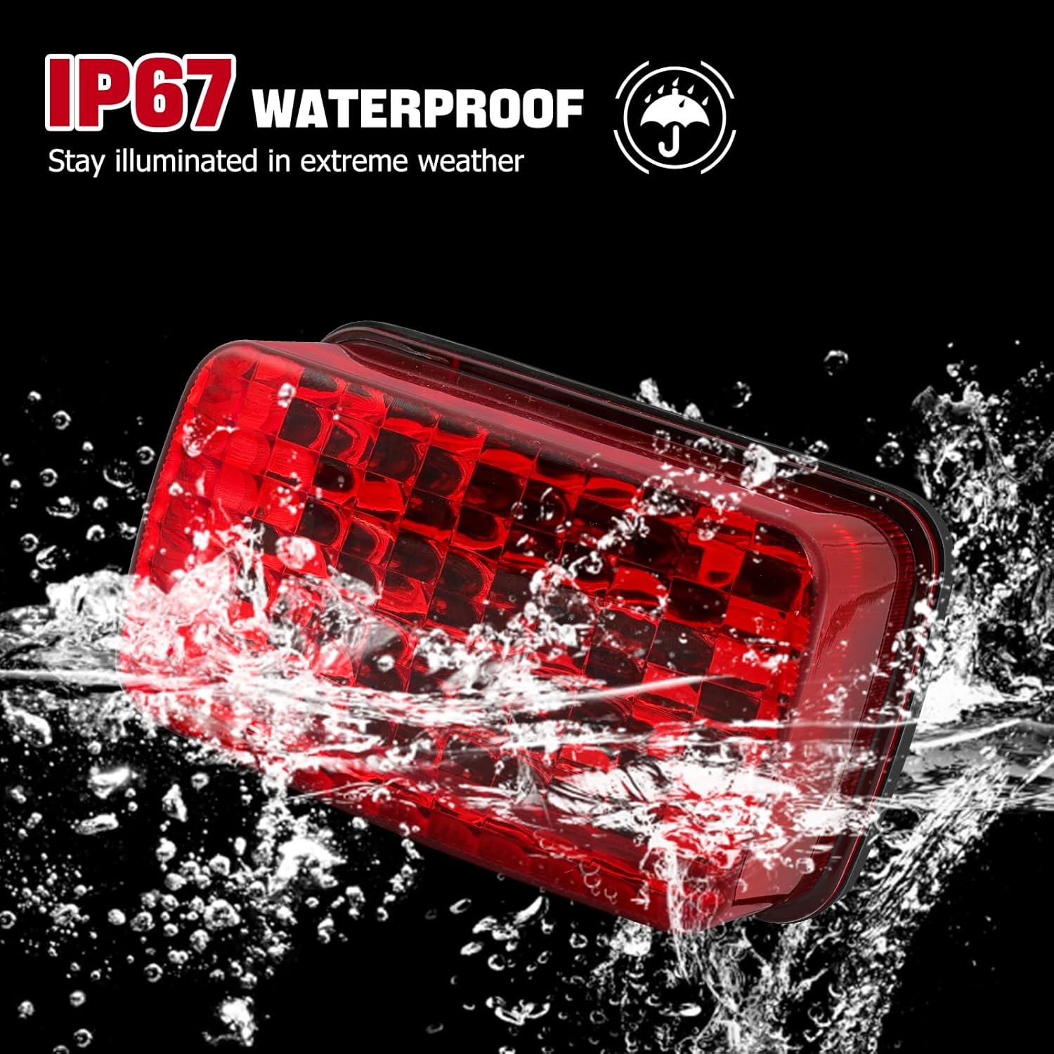 DREAMIZER ATV Tail Light LED Rear Tail Lights Red Lens Taillight Running Brake Lights Compatible with Yamaha Grizzly 700 550 660 450 Bear Tracker Big Bear Kodiak 700 Rhino Viking Bruin Wolverin