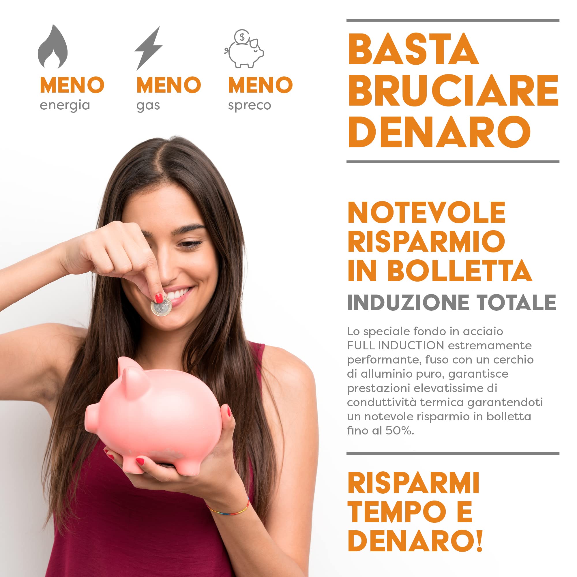 Stone&Stone Set 3 padelle 20cm 24cm 28cm estremamente antiaderente induzione gas | alluminio e acciaio padella professionale batteria | rivestimento tedesco + 3 coperchi 3 utensili priva di PFAS