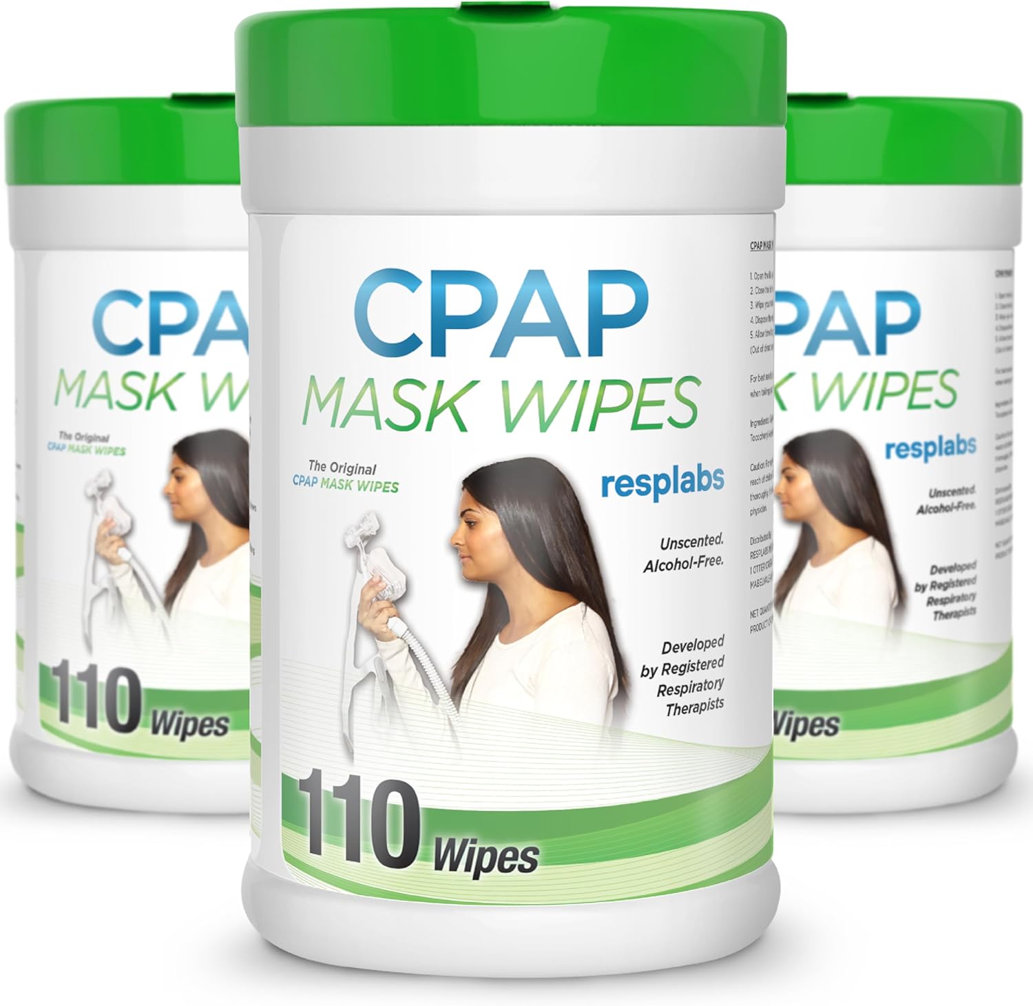 resplabs CPAP Mask Wipes, 3 Pack (330 Wipes) Unscented - Safe for All CPAP Masks, Nasal and Full Face - Daily Use Cleaning Wipes, 9 Month Supply