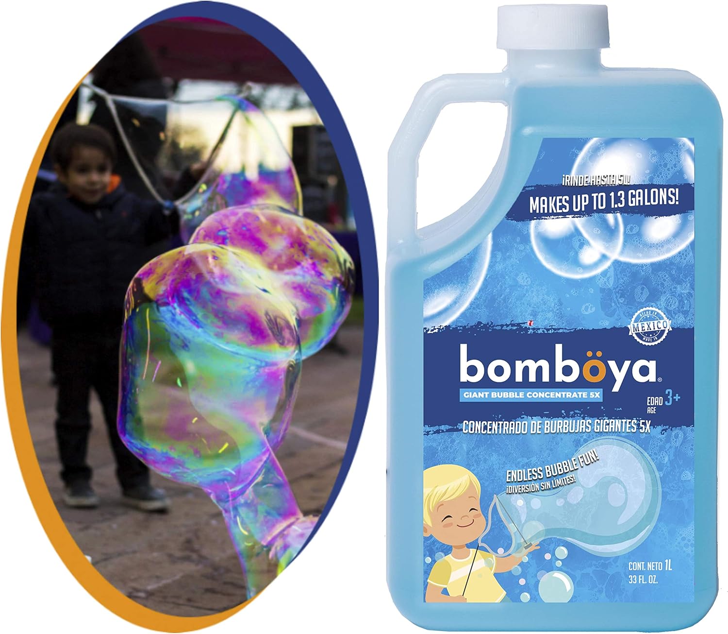 Bomböya® Giant Bubble Liquid & Bubble Machine Concentrate 5X (5 Litre Bubble Soap)