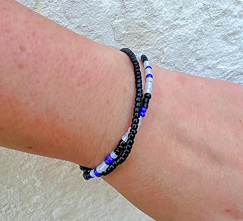 Miniatura 5 de Keep Him Safe Day And Night Morse Code Beaded Wrap Bracelet for Law Enforcement Mother, Unique Gift for Mom Wife Girlfriend Grandma Sister Best