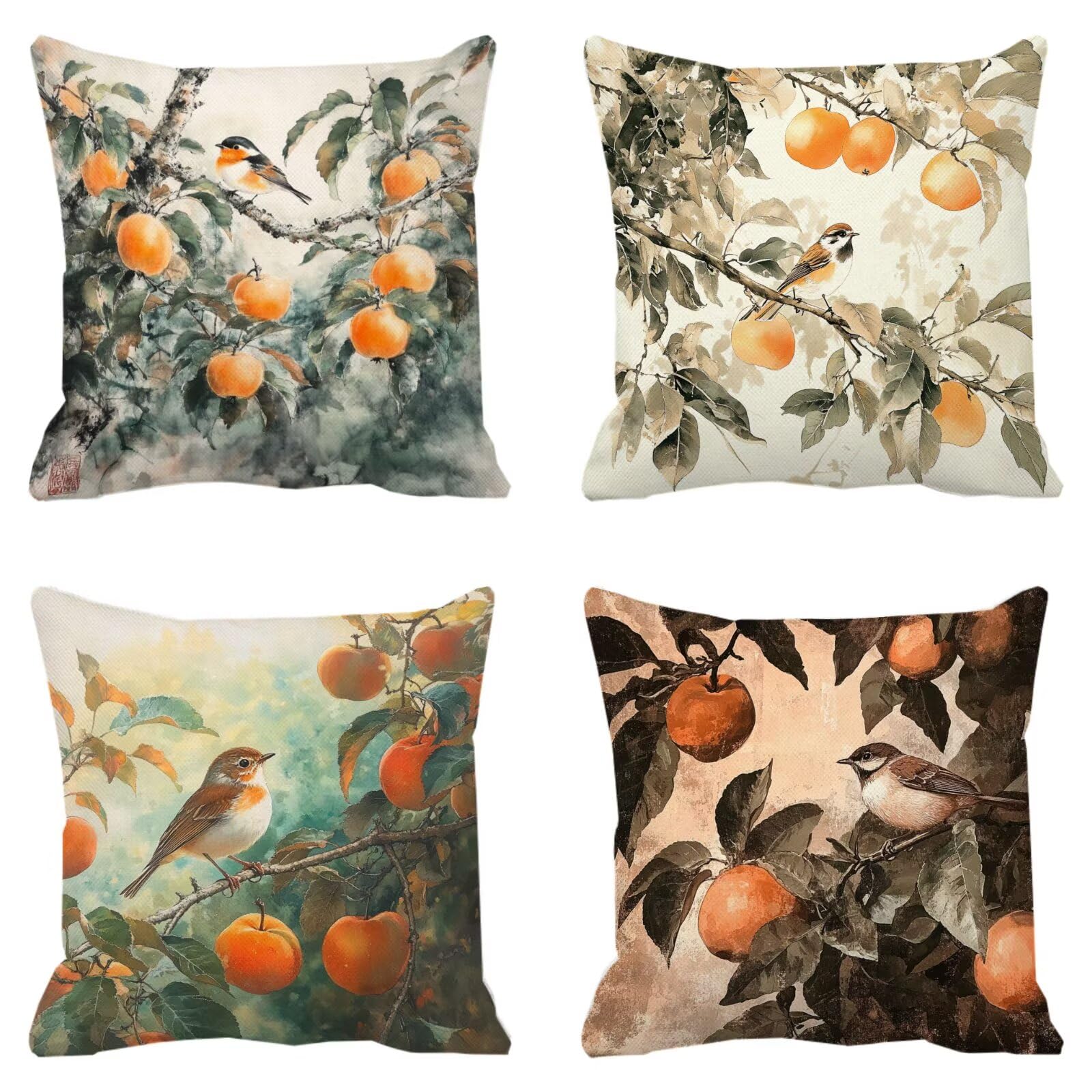 Coussins de jardin en lin 45x45 cm imperméable avec fermeture éclair invisible