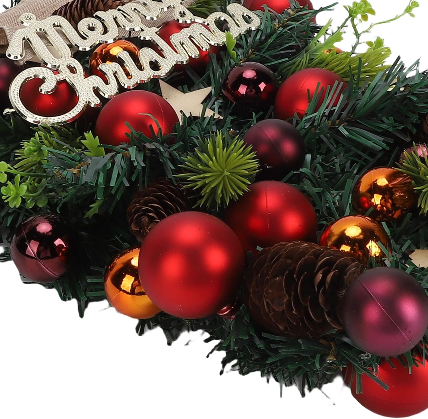 Xmas Teardrop Swag Artificial Pinecone Berry Door Wall Hanging Xmas Decor