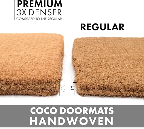 Miniatura 3 de COCO MATS 'N MORE Felpudo de entrada al aire libre  Tapete de primavera para puerta exterior raspa los zapatos más sucios, tejido a mano para