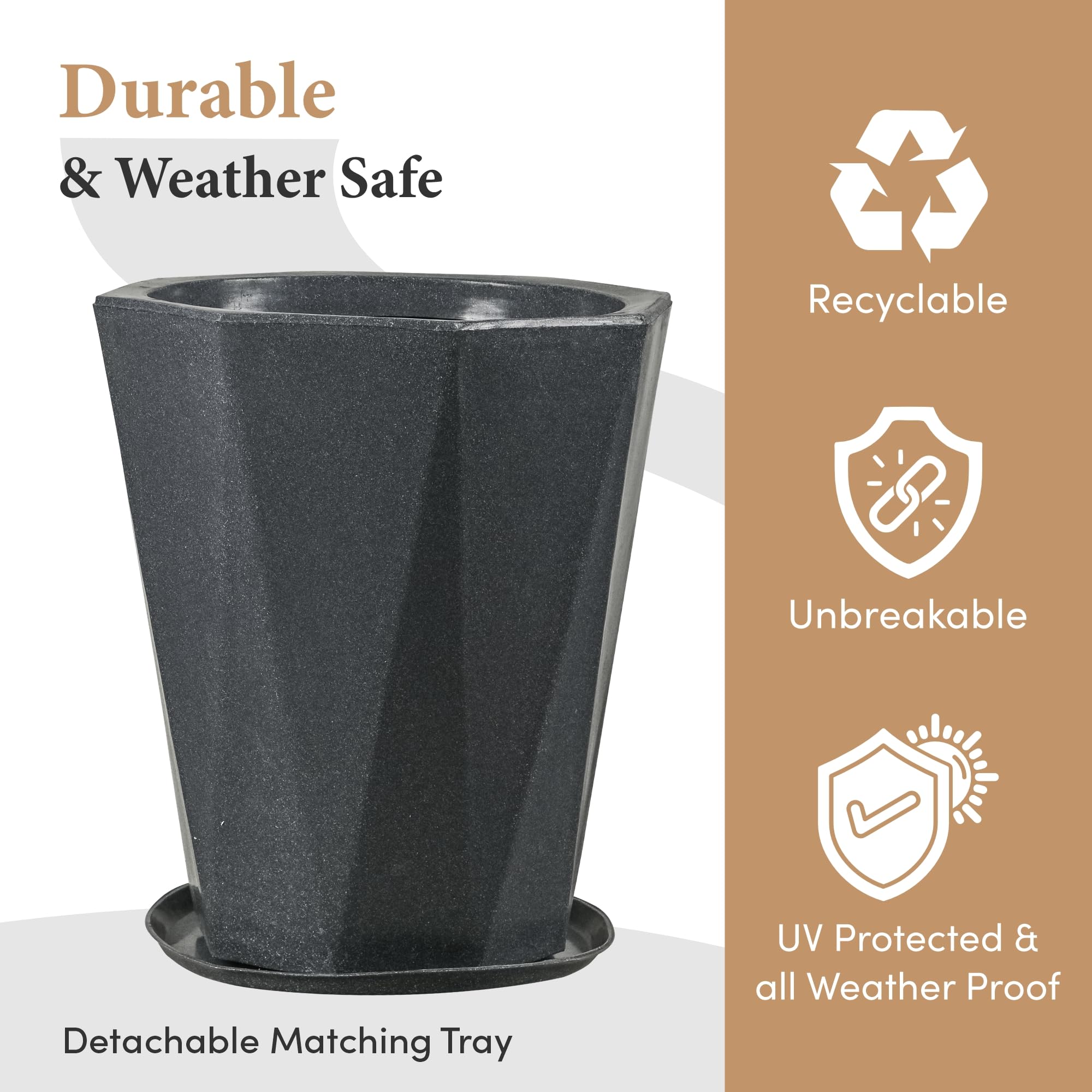 Kuber Industries 18 Inch Flower Pot - Balcony Garden Planter -4