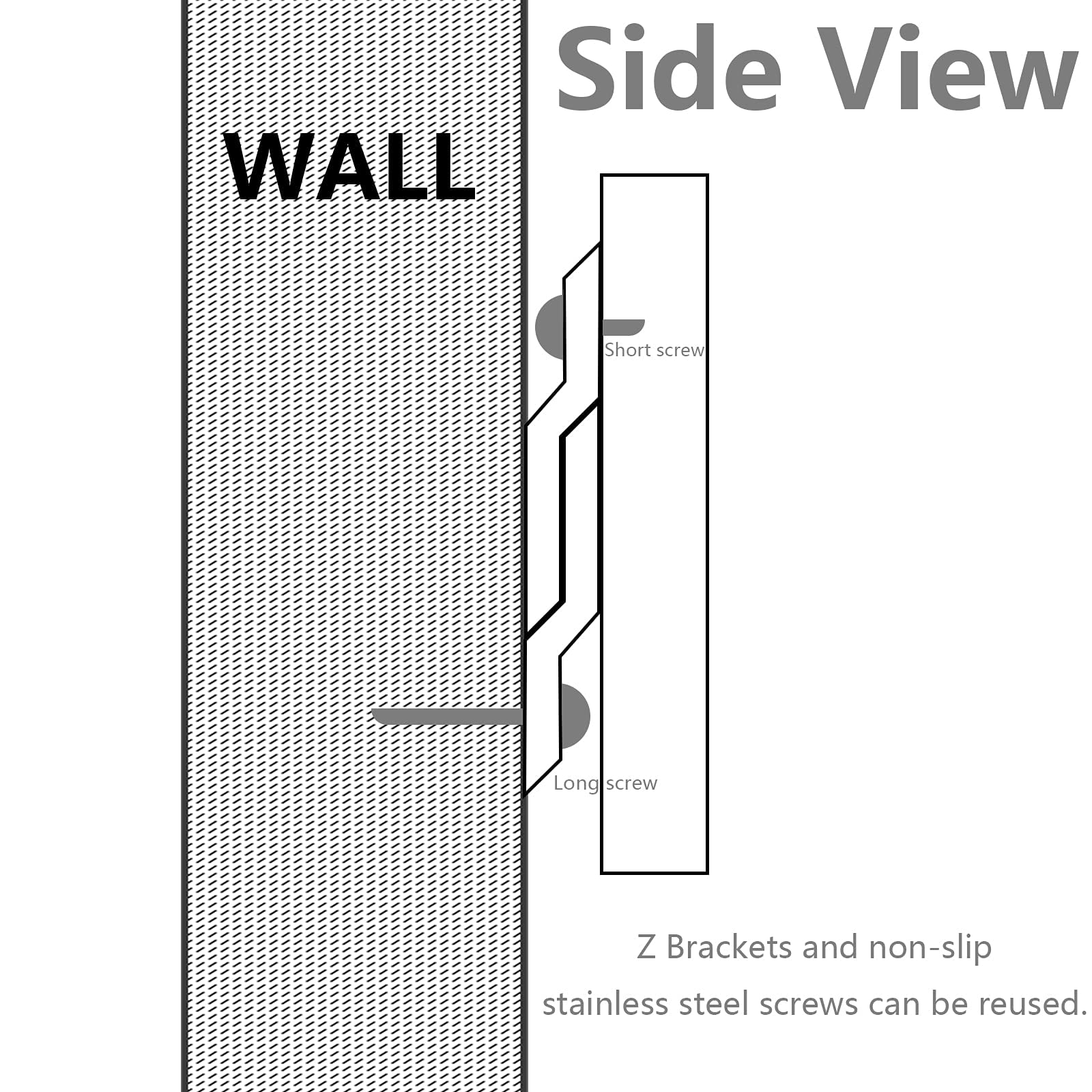 Zorfeter Z-Kleiderbügel / Z-Clips, 10,2 Cm, 4 Paar – Aufhänger Für Spiegel, Bilder, Whiteboards & Mehr, Aus Aluminium
