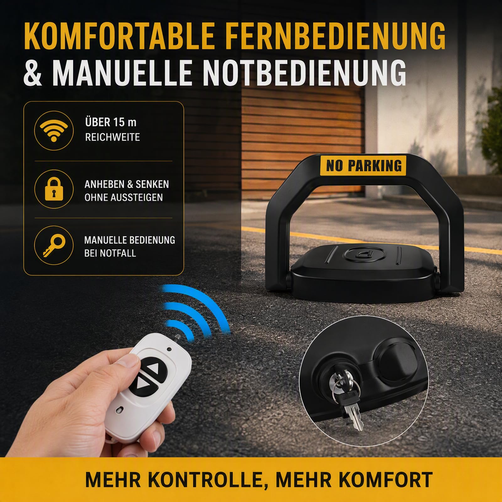 Parkplatzsperre mit Fernbedienung 6T Elektrisch 48 x 38 cm