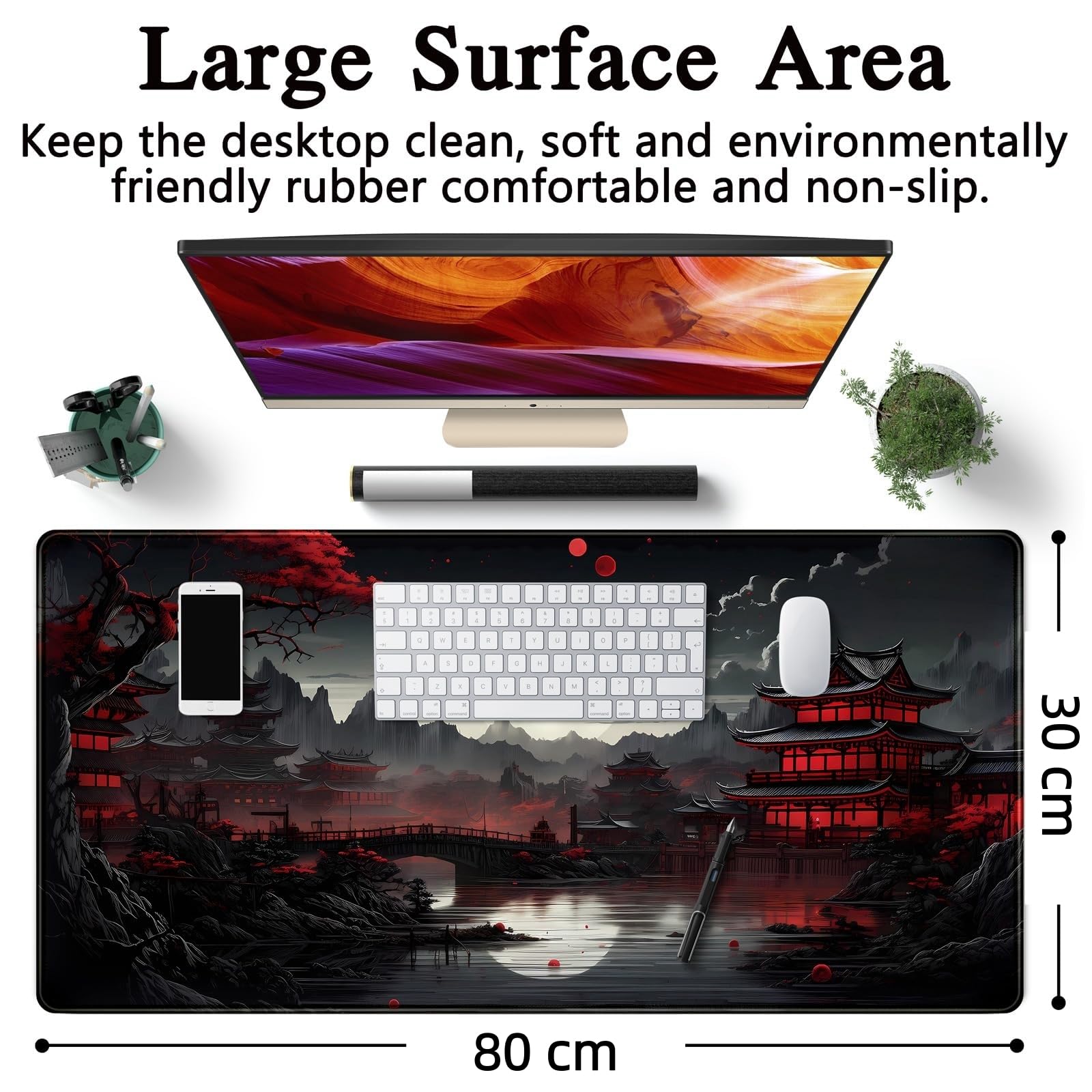 Alfombrilla De Ratón XXL Speed Gaming 800 X 300 mm - Alfombrilla para Ratón, Alfombrilla Escritorio Grande, Mouse Pad Mejora La Precisión Y La Velocidad -Full Moon