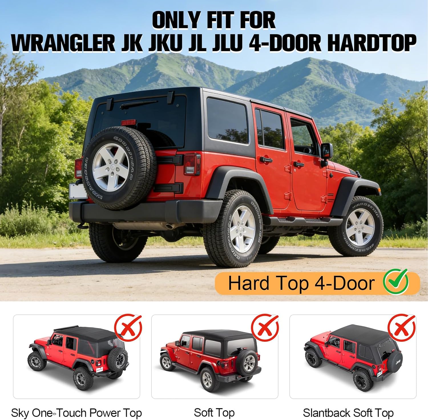 W&JWN Rear Trunk Cargo Rack Basket Tray Compatible with Jeep Wrangler JK JKU JL JLU 4-Door Hardtops 2007-2026 Sturdy Steel Interior Luggage Rack Shelf for Camping Trip Gear（400LBS）