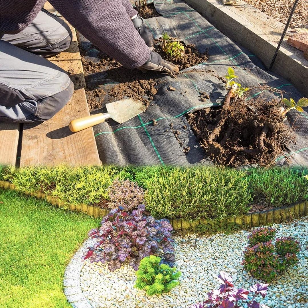 eGarden Agrotkanina - Włóknina przeciw chwastom, folia ogrodowa 90 g/m² – przepuszczająca wodę, odporna na promieniowanie UV tkanina do skutecznego zwalczania chwastów (1,6 x 100 M - 160m2)