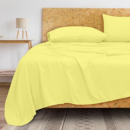 Miniatura 8 de Royale Linens Sábana Plana de Algodón Peinado de Fibra Larga 100% con 300 Hilos - Súper Suave - Sábanas Superiores - Sábana Plana King Se Vende Por