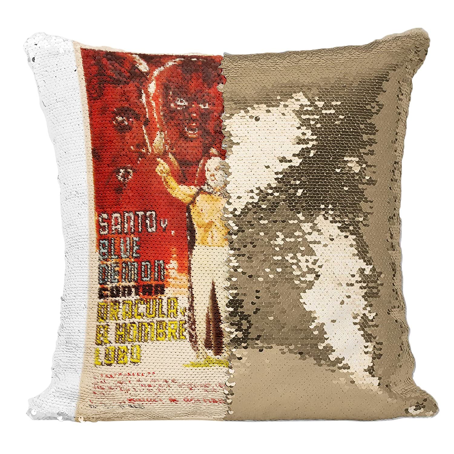 Housse sequin paillettes doré catch rétro le coussin vintage idéal en cadeau