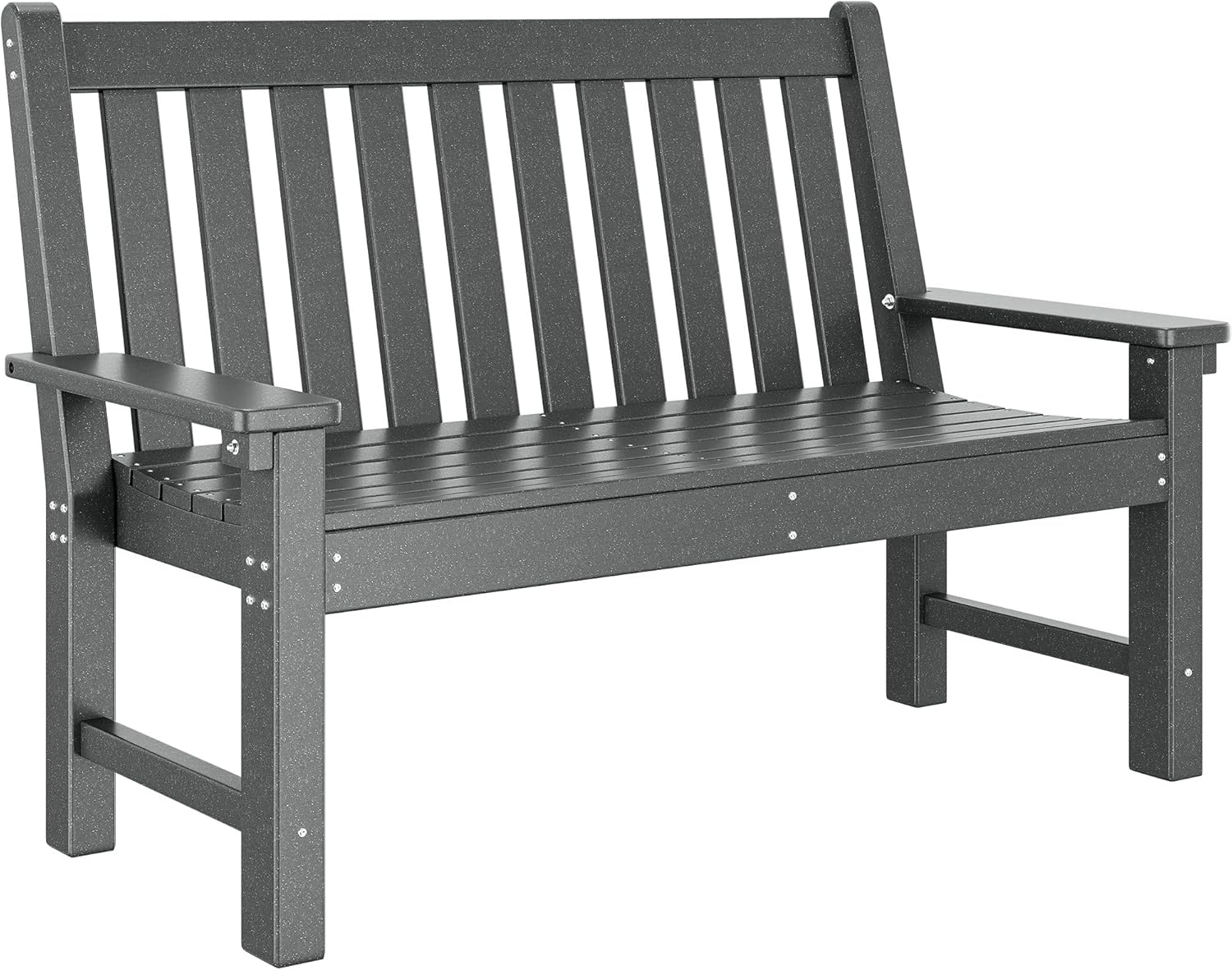 YITAHOME Garden Bench, All Weather Outdoor Bench for 2-3 Persons, Fade/Rot Resistance Patio Benches for Park, Porch, Patio & Backyard (Grey)