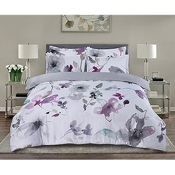Majestic Giftware Madison Linen 6 Pcs Queen Size Duvet Bedding Set (BL511-Q) | Woven Woods 300 TC 100% Cotton Sateen | 1 Fitted Sheet, 1 Duvet, 4 Pillowcases - Lux Collection