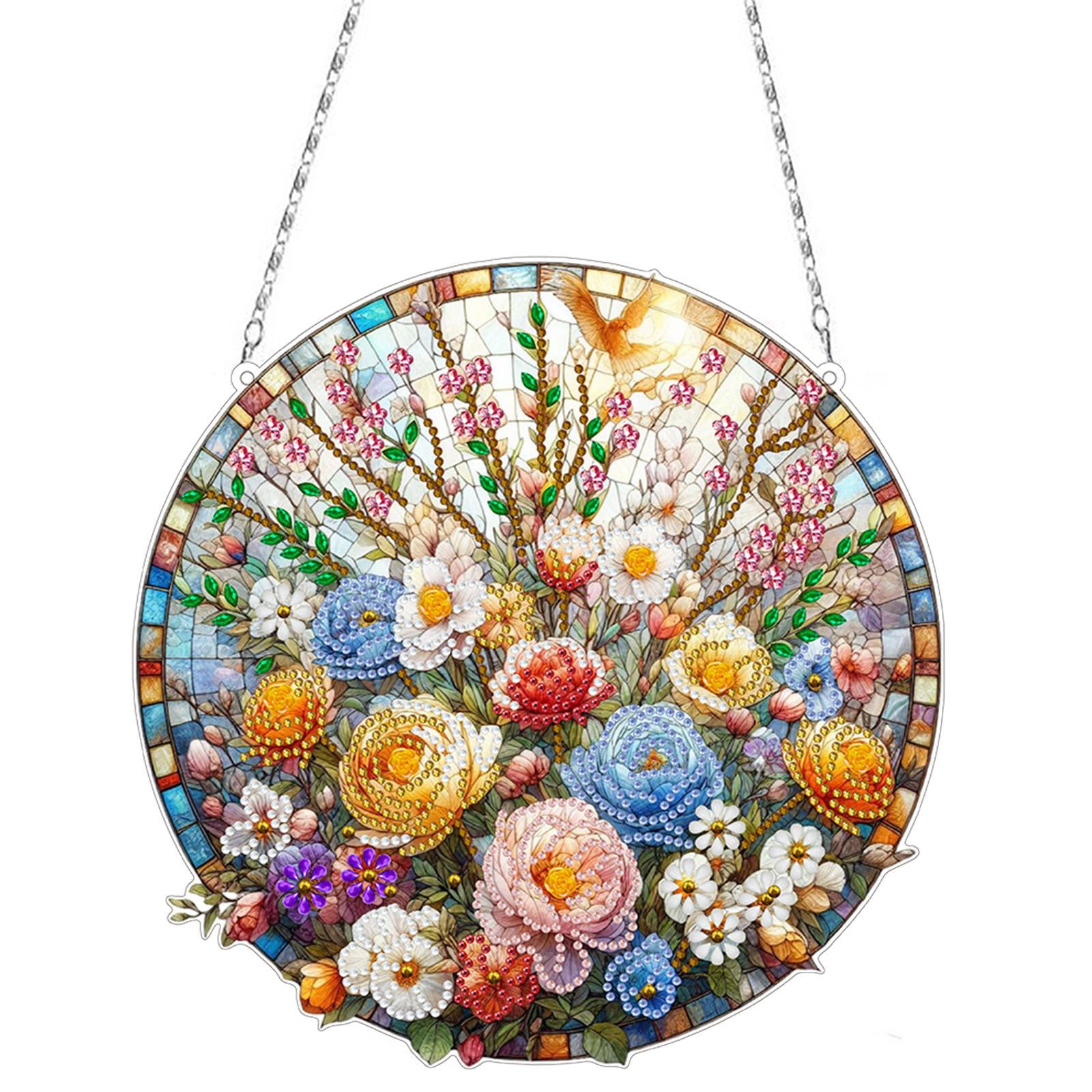 Kit Peinture Diamant 5D Suspendue Noël - Décoration Fenêtre, Couronne - Pour Adultes Et Enfants - Loisir Créatif